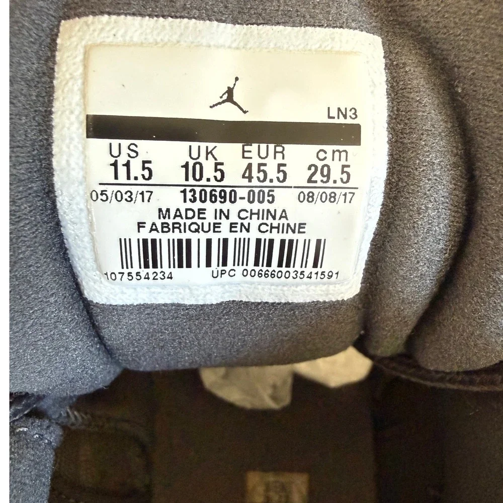 Nike Air Jordan 12 Retro Sneakers Suede Dark Grey/Wolf Grey 130690-005 US 11.5